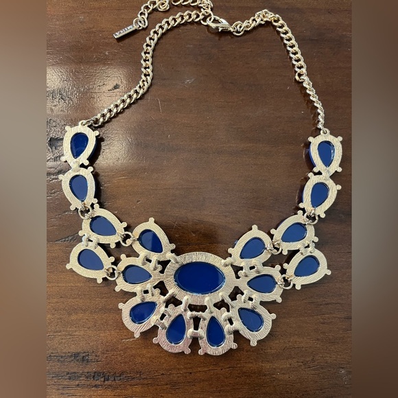 Mika royal blue and gold statement necklace - Picture 7 of 7